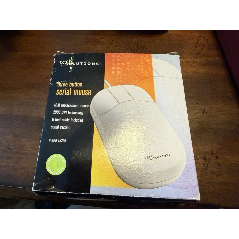 VTG IBM Replacement Mouse Tech Solutions TS29B 3 Button Serial Mouse 1998